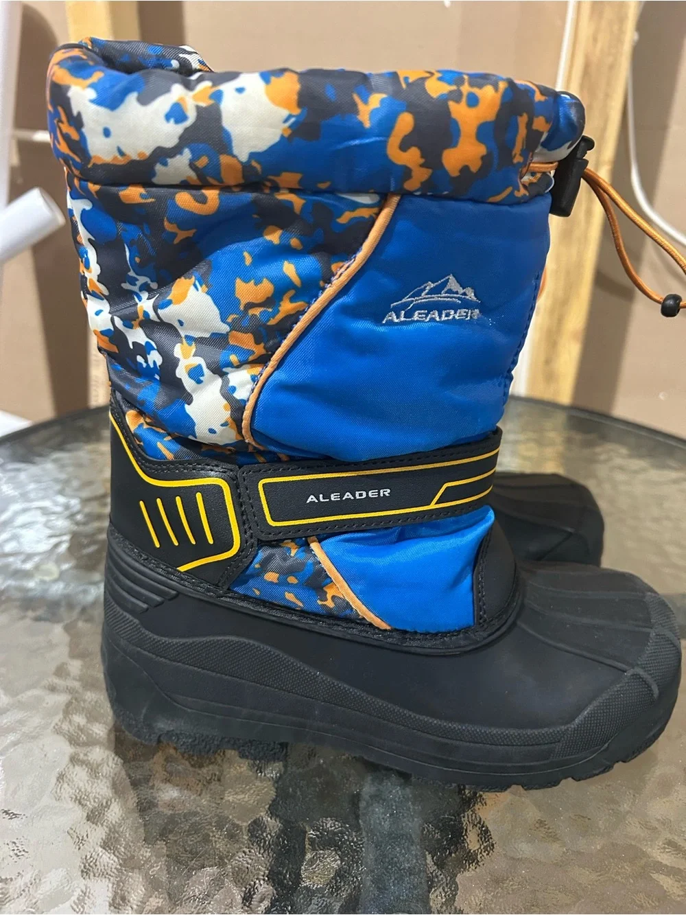 Kids Blue & Orange Snow Boots